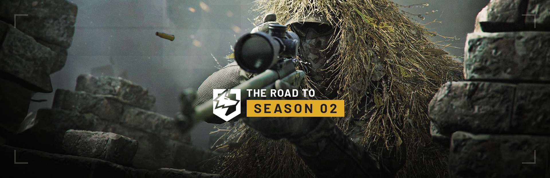 WARDOGS Season 2 banner showing a sniper in a ghillie suit aiming a scoped rifle beside the words The Road to Season 02