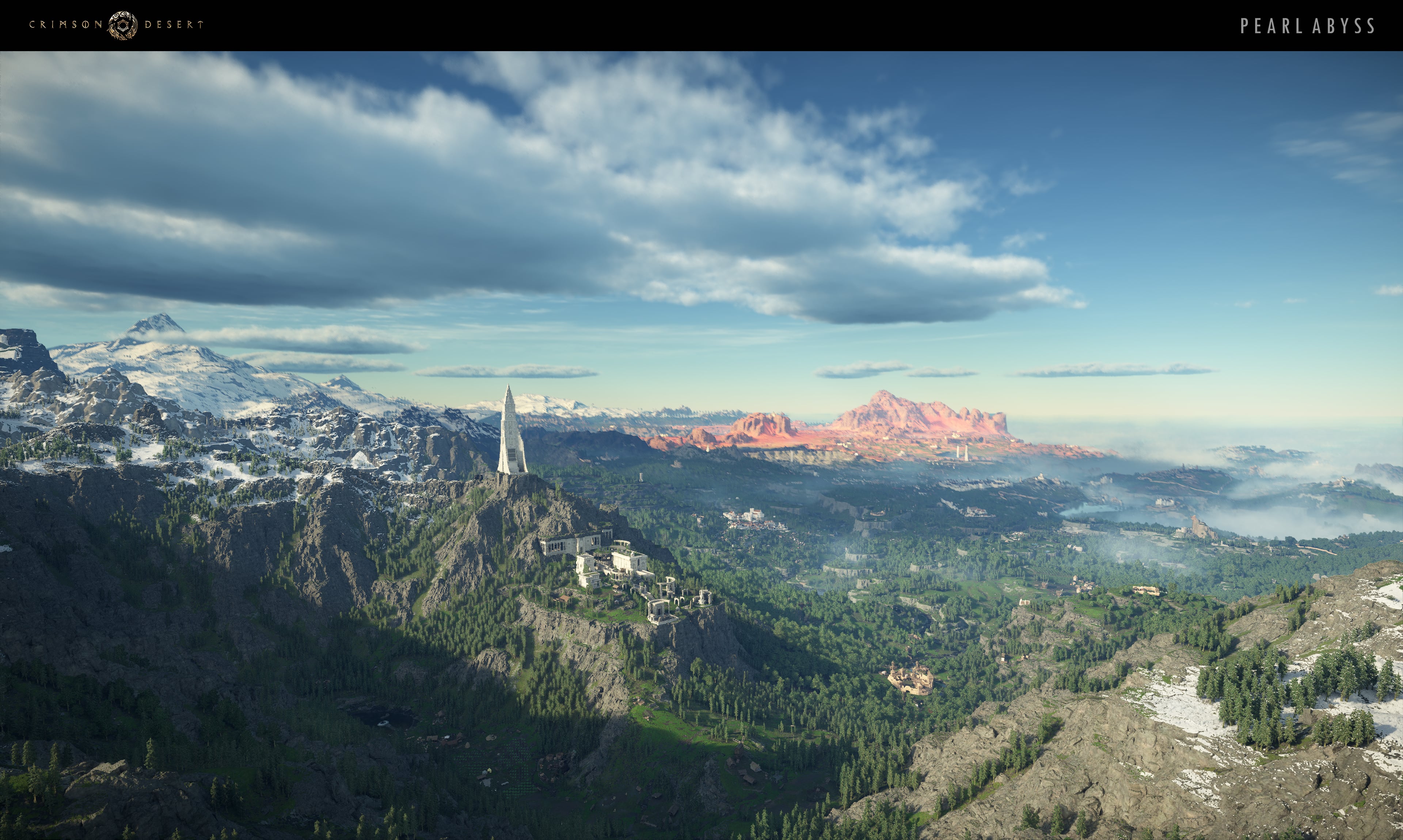 Aerial view of a large Pywel city with detailed architecture