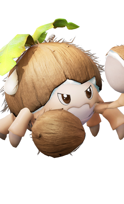 Official full-body artwork of the Aniimo Budclaw in its Beach Form, a Rock element Break role creature