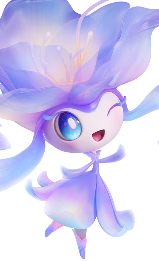 Official full-body artwork of the Aniimo Iris in its Prismana Form, a Grass element DPS role creature