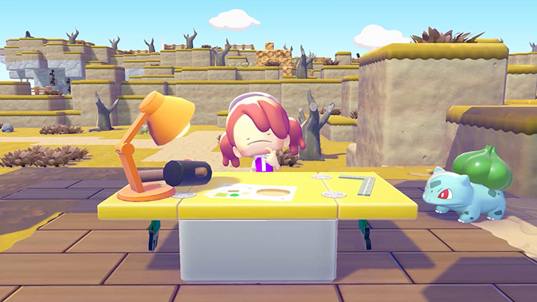 Crafting at the workbench with the crafting interface visible, showing available recipes and materials