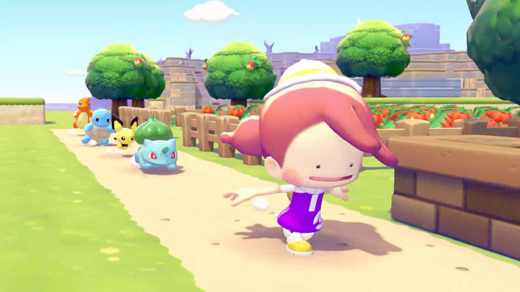 Pokemon friends socializing and interacting in a habitat showing the befriending mechanic