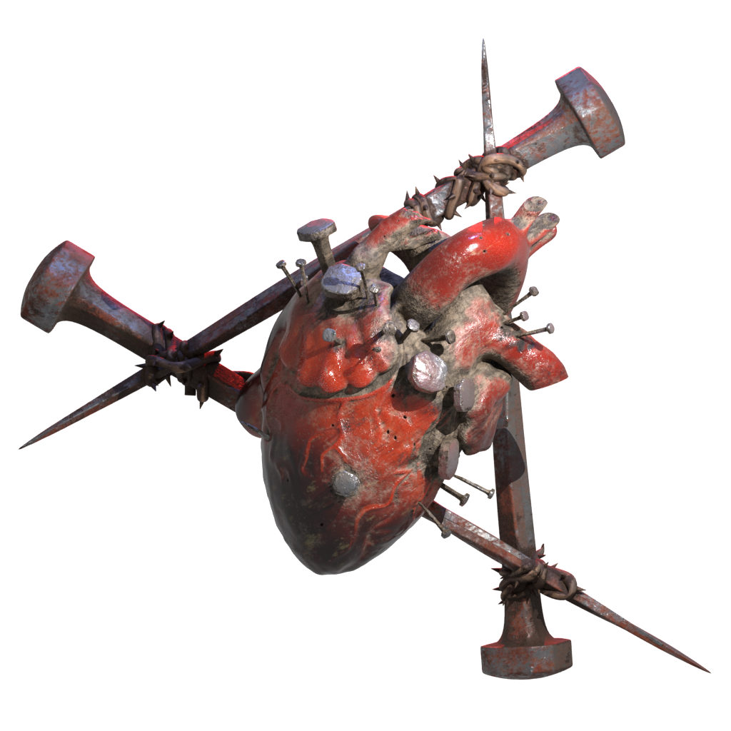 Warband Tribes faction emblem from D.O.R.F., a heart pierced by spikes and wrapped in barbed wire