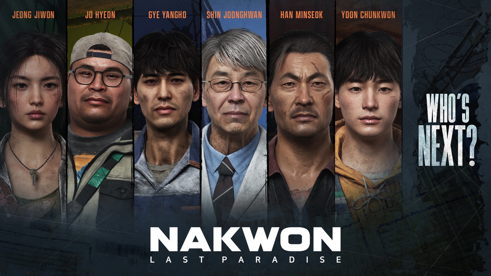 Official NAKWON vendor roster art naming six shopkeepers