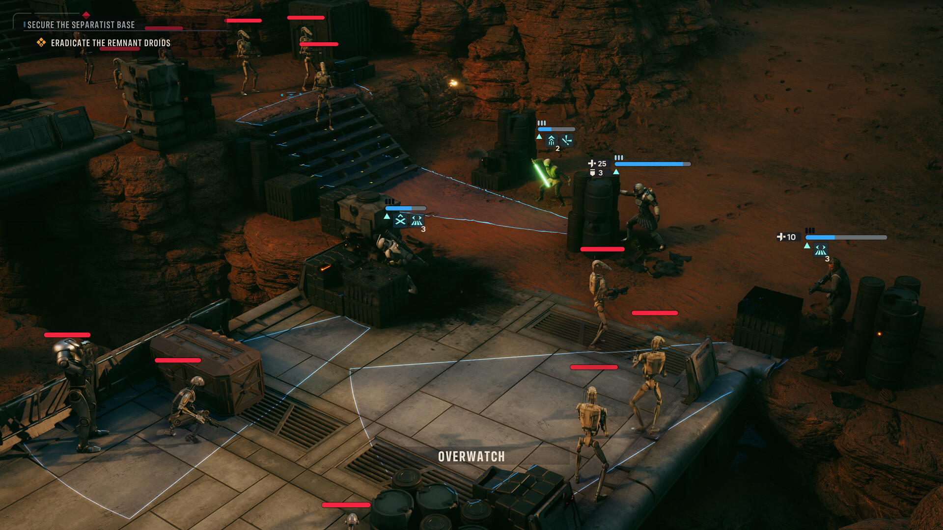 A squad member taking an action during its turn