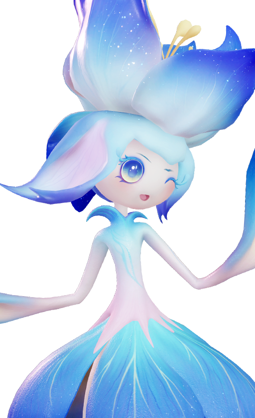 Official full-body artwork of the Aniimo Irisal in its Plateau Form, a Grass element DPS role creature