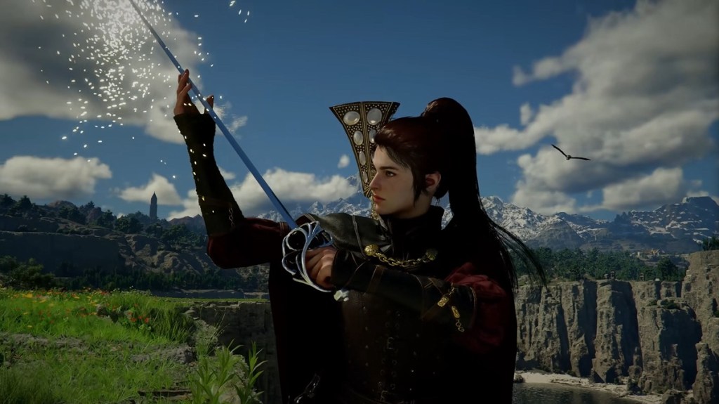 Damiane, playable female warrior and Greymane companion in Crimson Desert