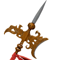 Golden Vanguard halberd weapon in Crimson Desert