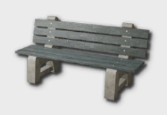 Concrete and Wood Bench outdoor furniture item in inZOI