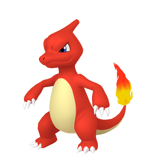 Charmeleon sprite from Pokemon Pokopia showing the Flame Pokemon with Burn specialty
