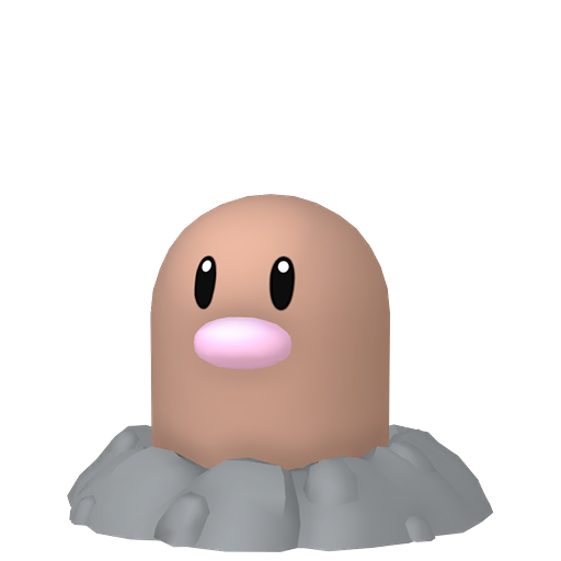 Diglett sprite from Pokemon Pokopia showing the Mole Pokemon with Hype specialty