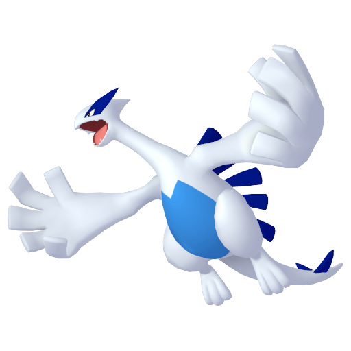 Lugia sprite from Pokemon Pokopia showing the Diving legendary Pokemon summoned with Tidal Bell