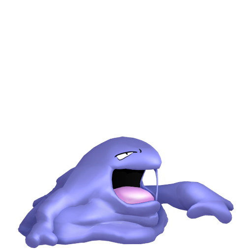 Muk sprite from Pokemon Pokopia showing the Sludge Pokemon with Litter specialty