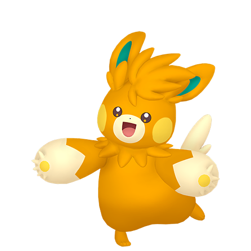 Pawmot sprite from Pokemon Pokopia showing the Hands-On Pokemon with Crush and Generate specialties
