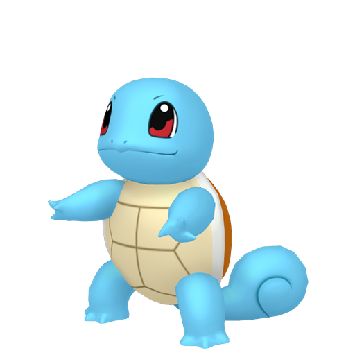 Squirtle sprite from Pokemon Pokopia showing the Tiny Turtle Pokemon with Water specialty