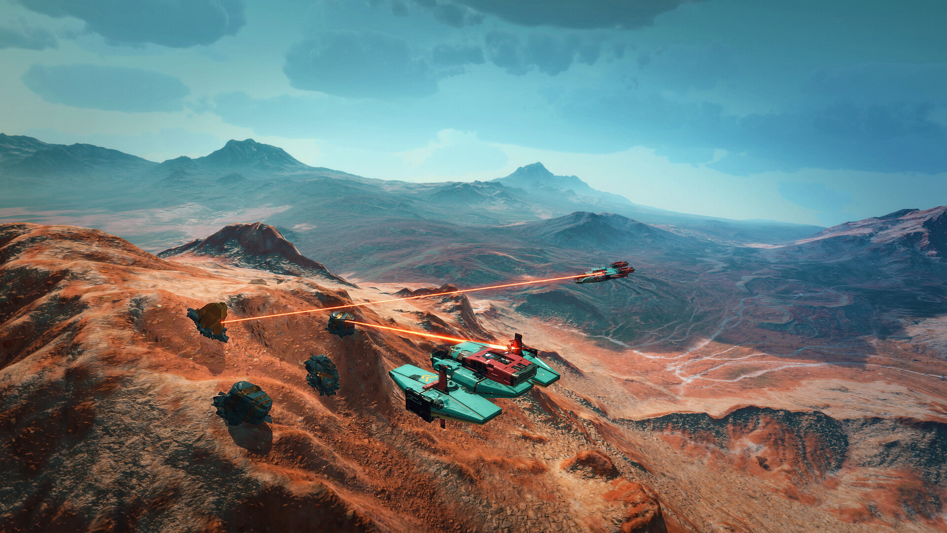 SpaceCraft screenshot showing industrial structures on a planet surface