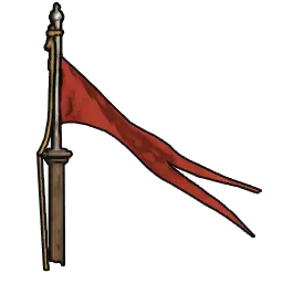 Elegant Red Flagpole