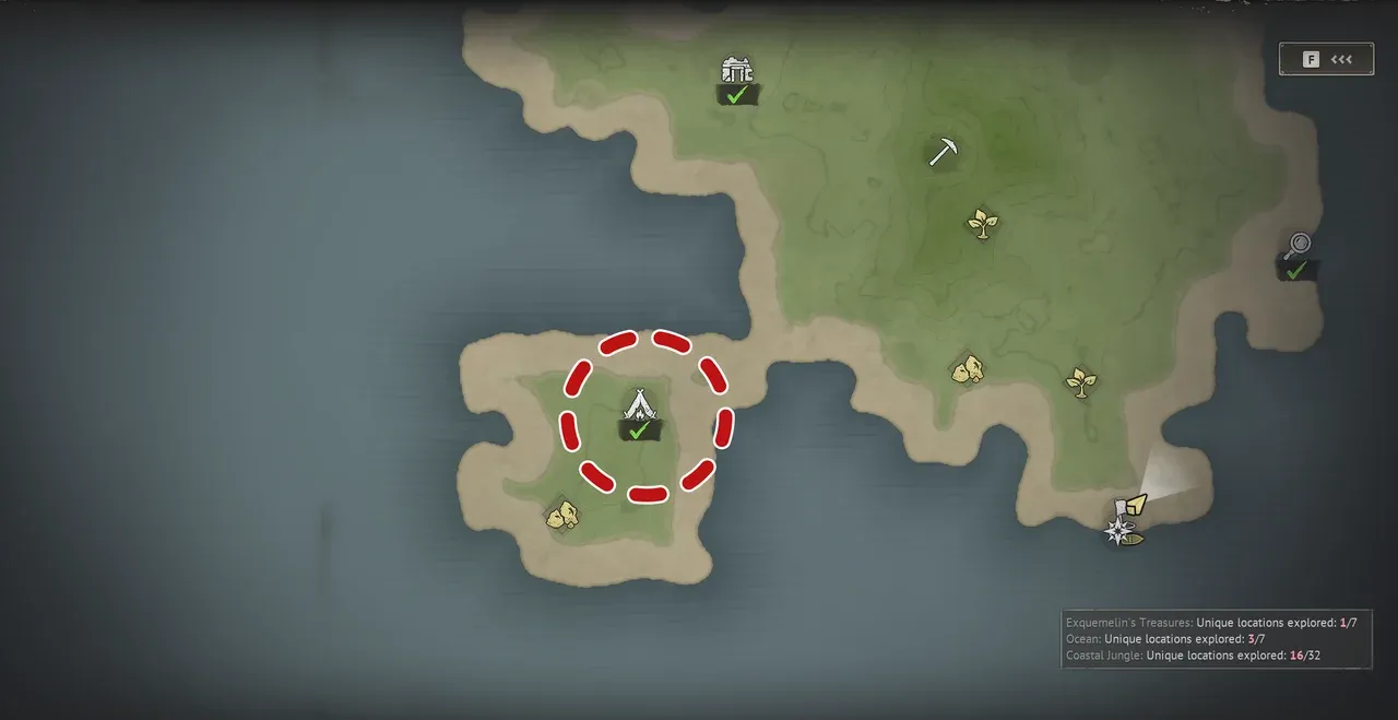 Windrose player digging up buried treasure with shovel