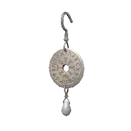 Engraved Silver Earring in Crimson Desert