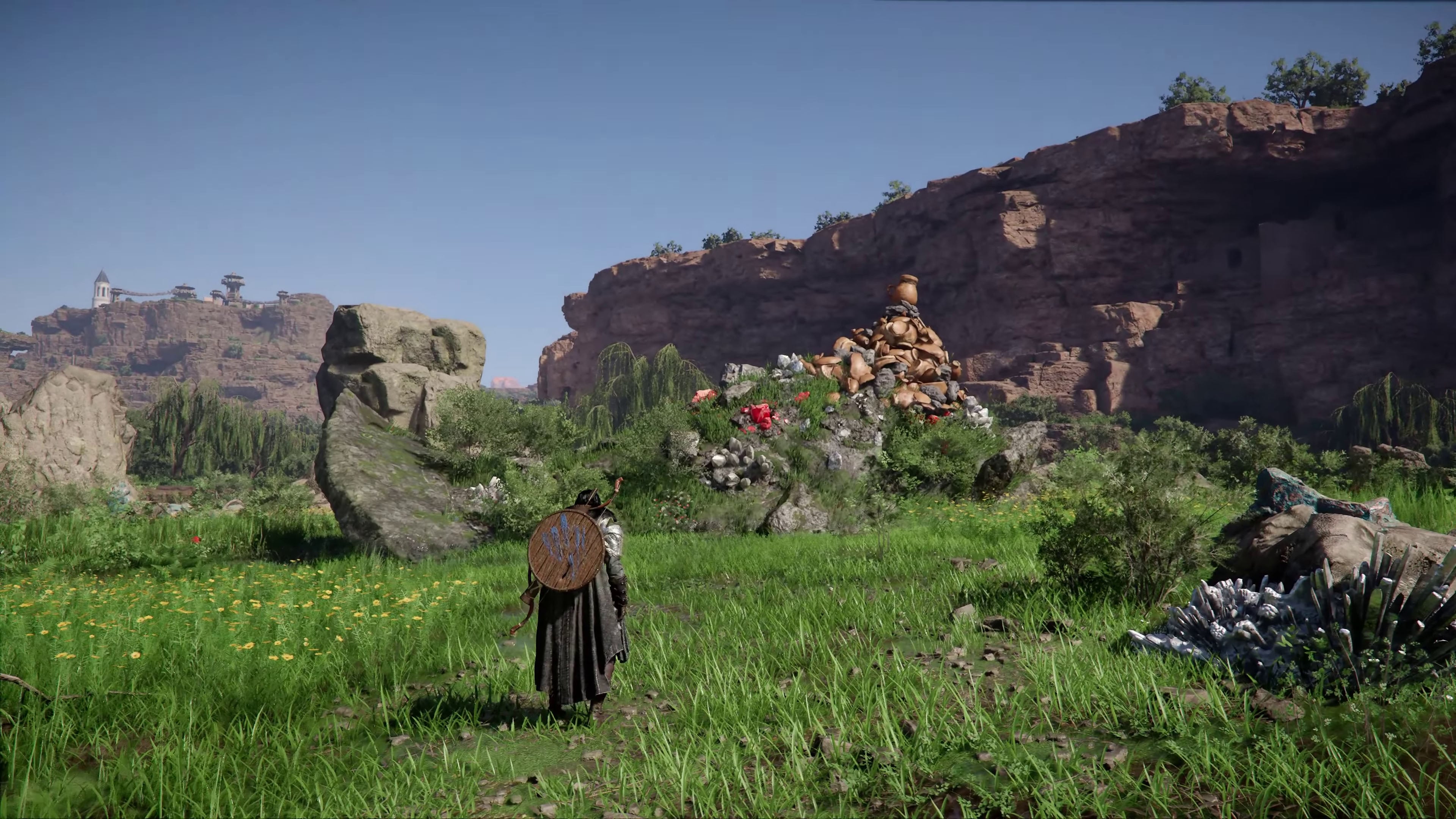 Crimson Desert gameplay footage from August 2024 showing open world exploration