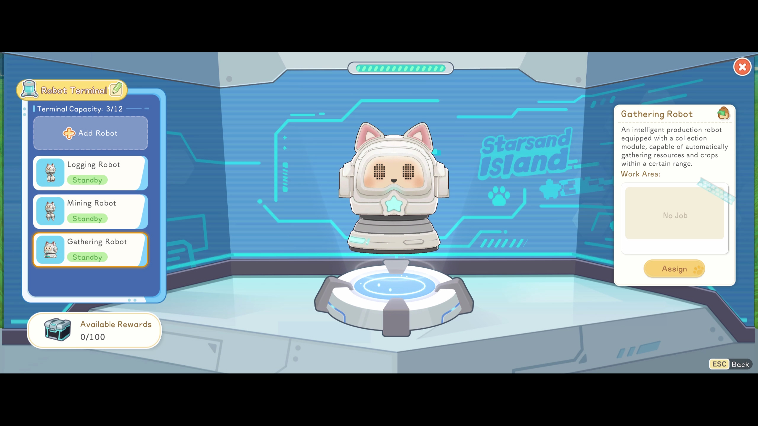 Robot Terminal automation interface in Starsand Island