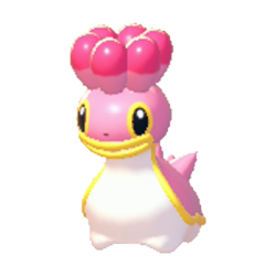 Shellos sprite from Pokemon Pokopia showing the Sea Slug Pokemon that teaches Suck Up Liquids