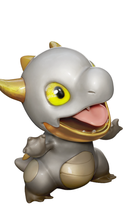 Official full-body artwork of the Aniimo Jawling in its Mountain Form, a Wind element Break role creature