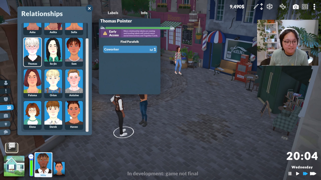 Paralives Together Cards relationship interface showing social bonds between Parafolk