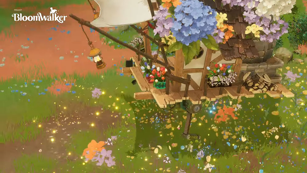 2025 promotional image of the moving house stepping across a meadow as flowers bloom