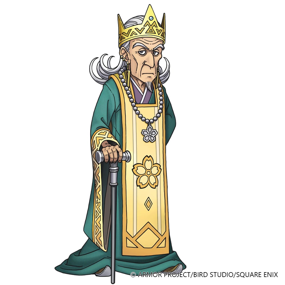 Official character art of King Withers, an elderly monarch in a gold crown and teal robe, leaning on a silver-topped cane