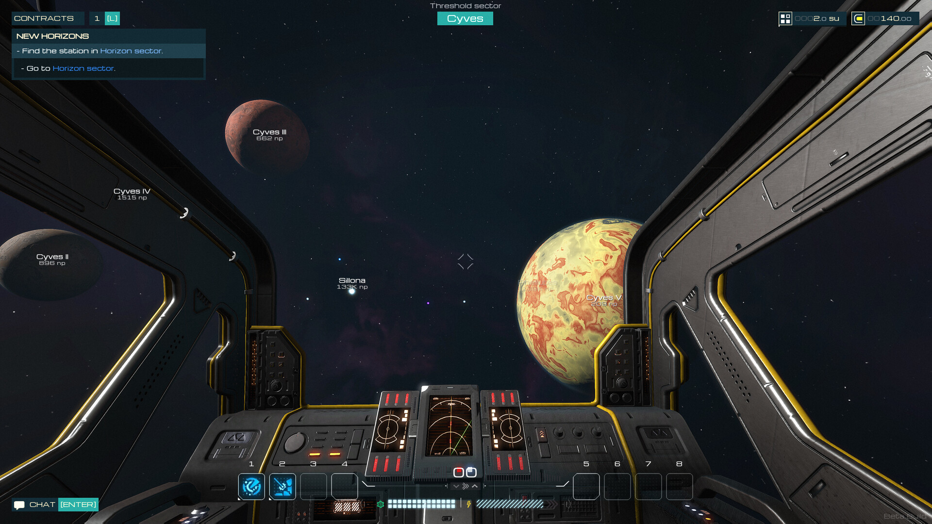 SpaceCraft screenshot of a planetary landscape under an alien sky
