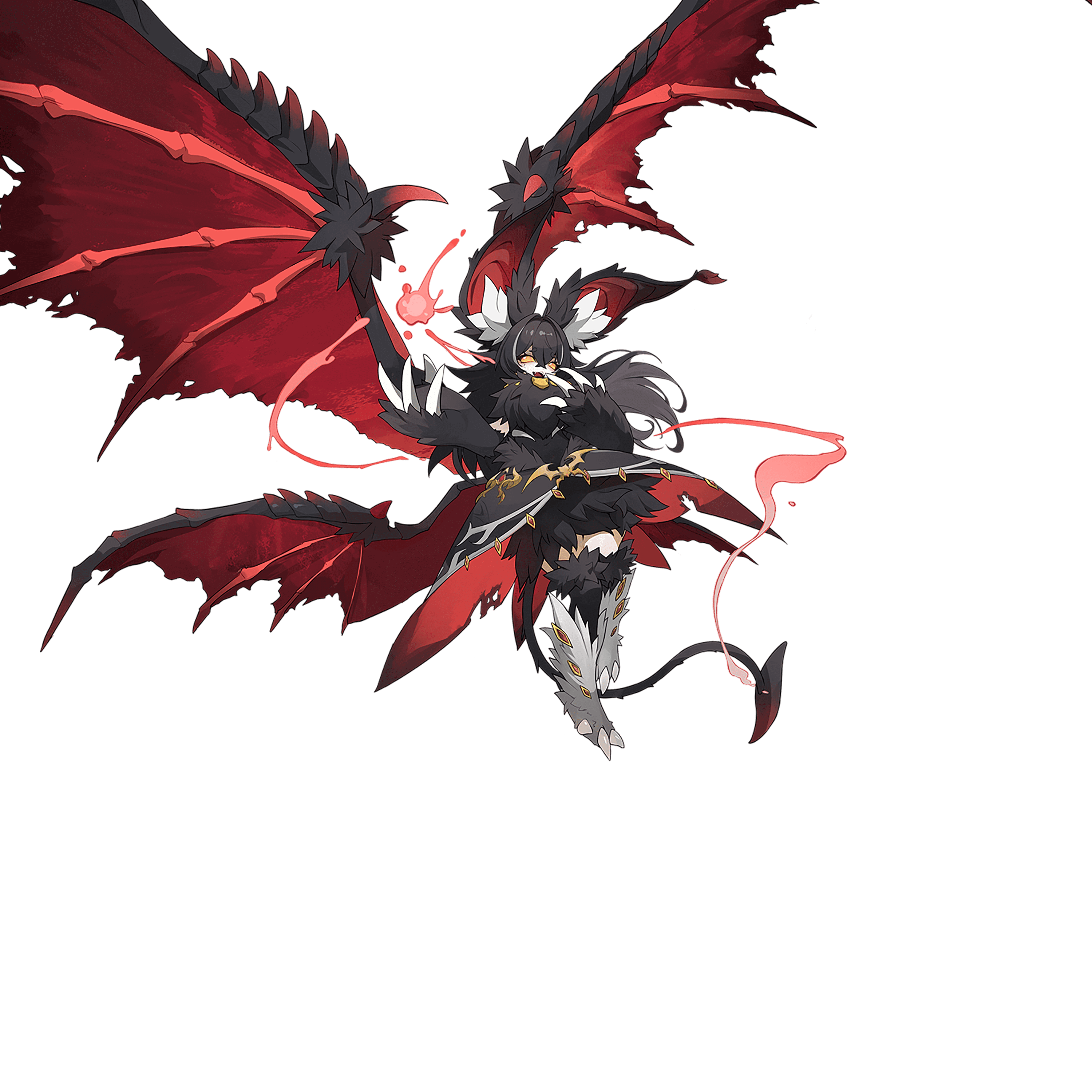 Vespervamp, a dark winged Kibo with tattered red wings