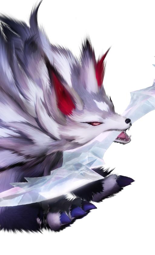 Official full-body artwork of the Aniimo Glynsera in its Nighttime Form, a Dark and Ice element DPS role creature