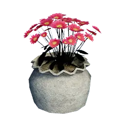 White Flower-Shaped Marigold Pot