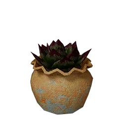 Purple Flower-Shaped Cactus Pot