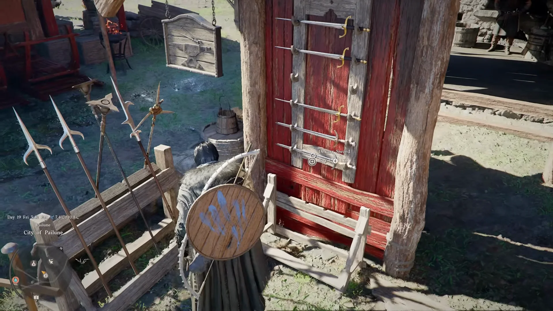 Shops and vendors offering provisions and equipment